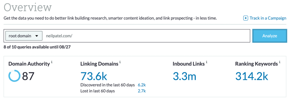 Off-Page Optimisation using Moz